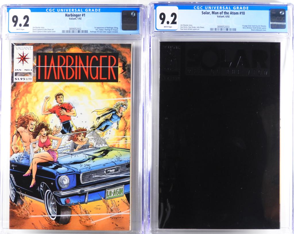 2 Valiant Comics Harbinger #1 & Solar #10 CGC 9.2 (1 of 2)
