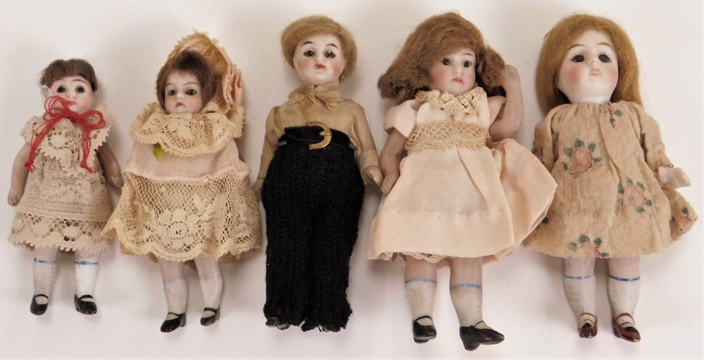 5PC German Bisque Miniature Dolls (1 of 6)