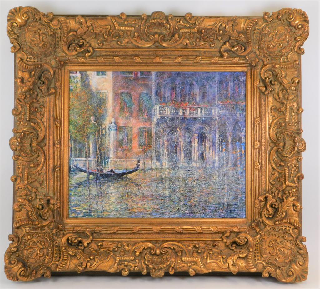 Guy Dessapt Impressionist Venetian Canal Painting (1 of 7)