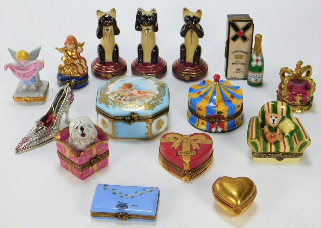 15PC Limoges Porcelain Dresser Boxes (1 of 8)