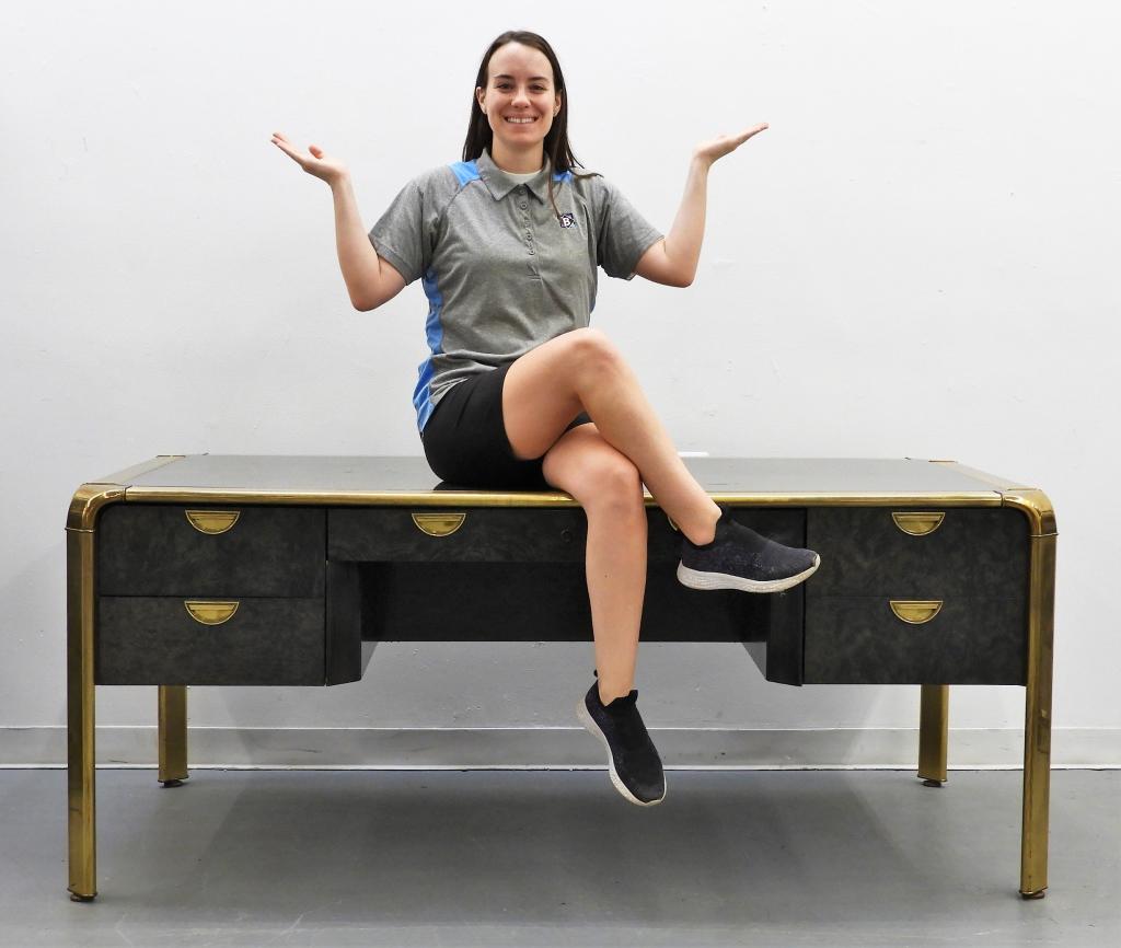 John Widdicomb Burl Wood Brass Desk (1 of 8)