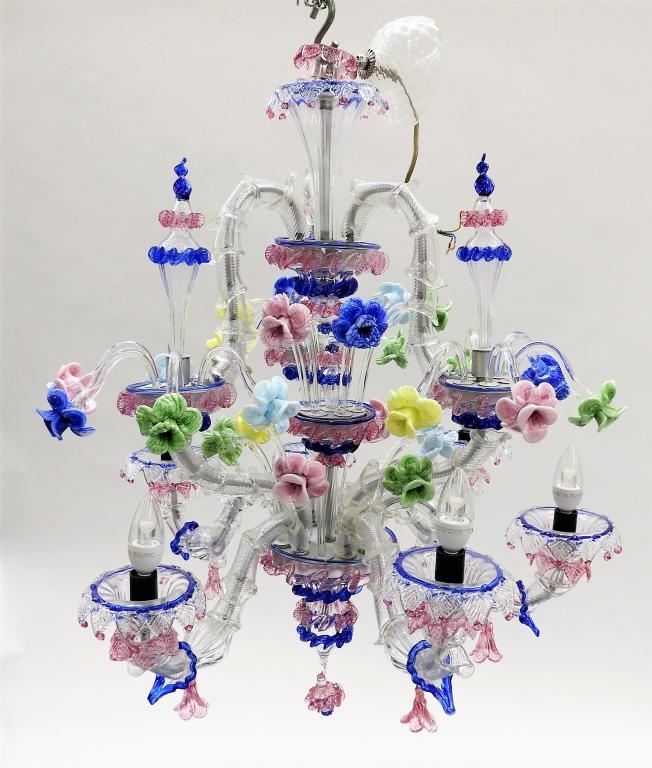 Colorful Venetian Glass Flower Chandelier (1 of 12)