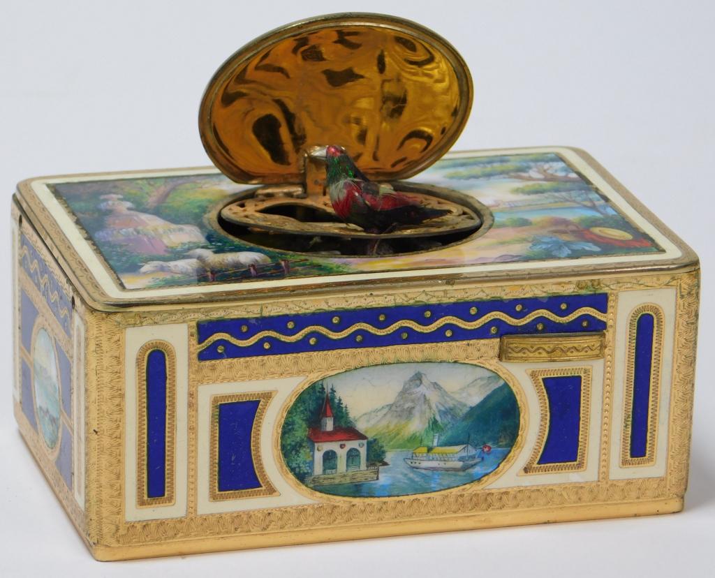 Swiss Enameled Automaton Music Box (1 of 7)