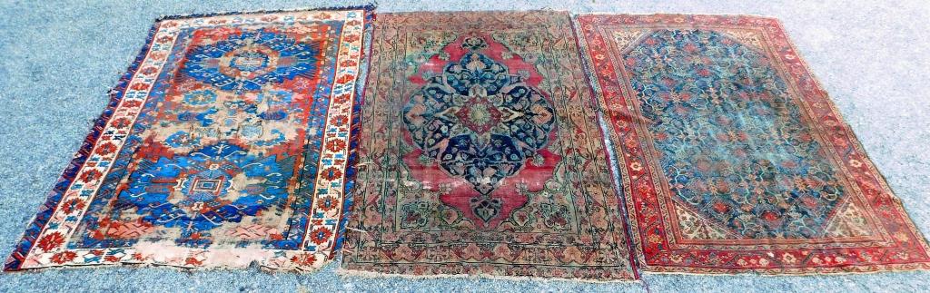 3PC Antique Caucasian Mahal & Kerman Rugs (1 of 8)