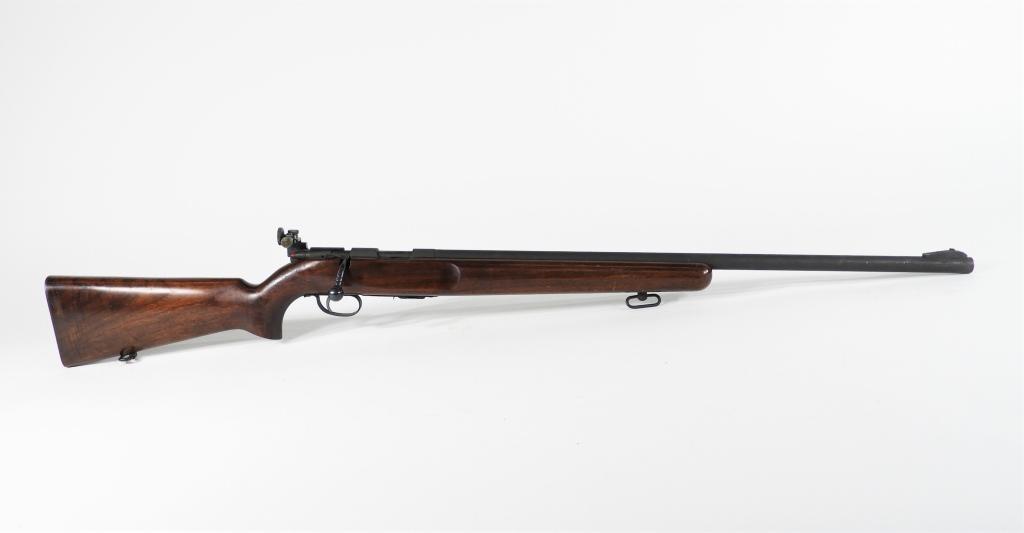 U.S. Army Remington Matchmaster Model 513-T Rifle: United States C. 1940s .22 long rifle caliber, serial number 4820, walnut stock with "SA/S" in a rectangular cartouche on the left side of the stock, parkerized finish, top of the barrel marked "THE/M