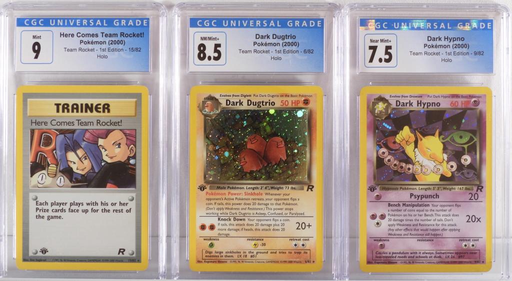 3PC Pokemon Team Rocket 1st Ed CGC Holo Card Group (1 of 2)