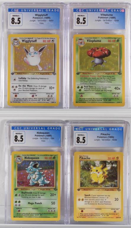 4PC 1999 Pokemon Jungle 1st Ed. CGC 8.5 Card Group (1 of 2)