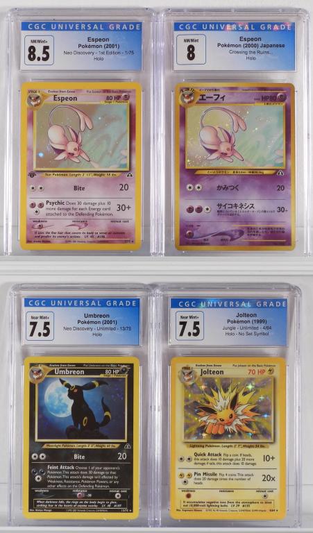 4PC Pokemon Jolteon Espeon Umbreon CGC Collection (1 of 2)