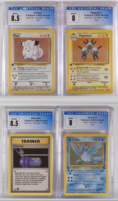 4PC German Pokemon Base Fossil 1st Ed. CGC Group (1 of 2)