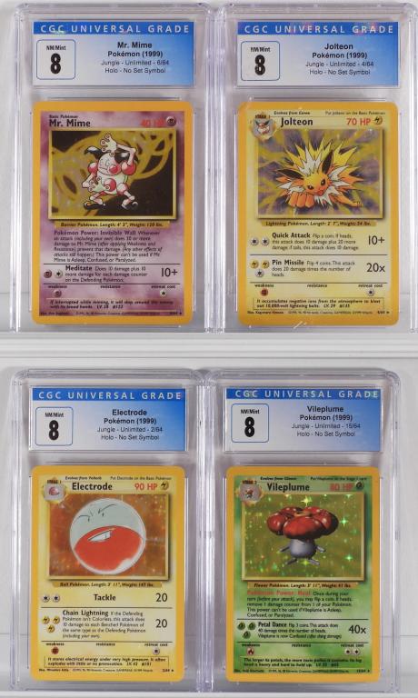4PC 1999 Pokemon Jungle Unl. No Symbol CGC 8 Group (1 of 2)