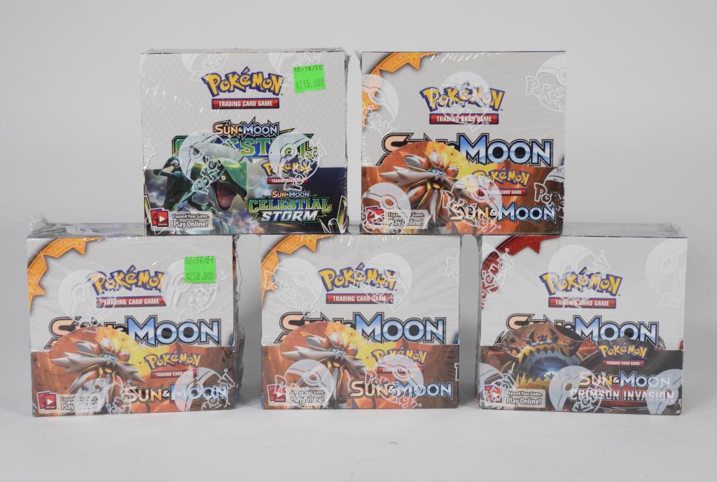 5PC Pokemon Sun Moon Sealed Booster Box Group (1 of 6)