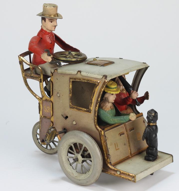 Lehmann 520 LiLa Hansom Cab Auto Sisters Tin Toy (1 of 4)