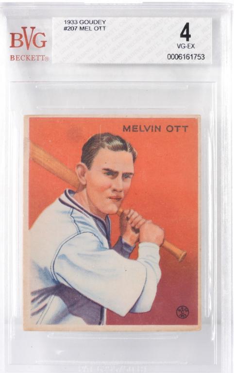 1933 Goudey Baseball Mel Ott #207 Card BVG 4 (1 of 2)