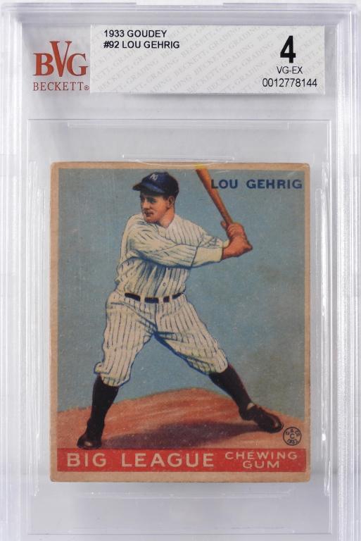 1933 Goudey Baseball Lou Gehrig #92 BVG 4 (1 of 2)