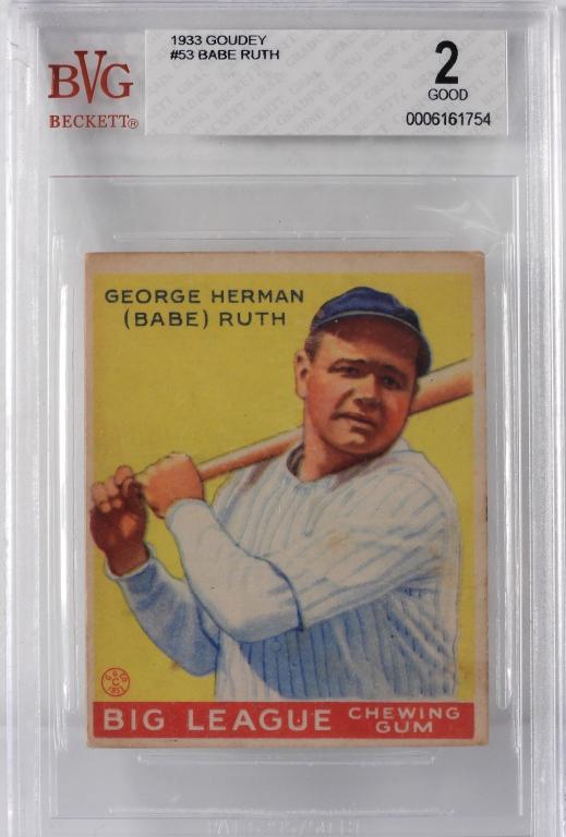 1933 Goudey Baseball Babe Ruth #53 Card BVG 2 (1 of 2)