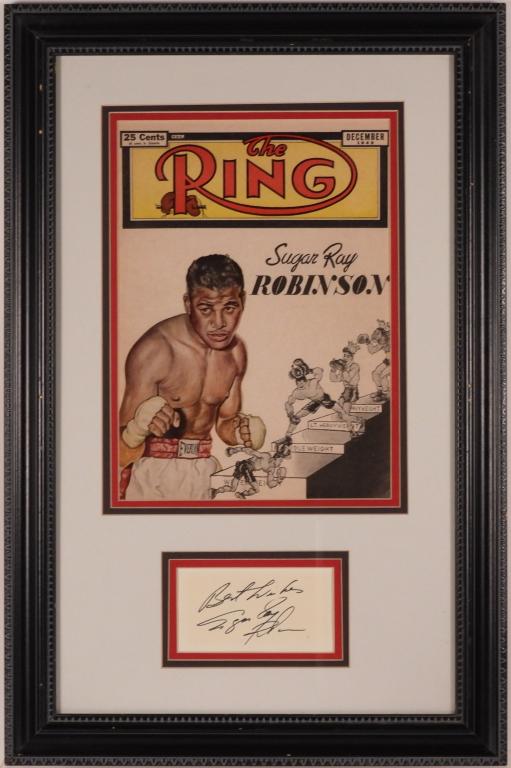 Sugar Ray Robinson Boxing Framed Cut Autograph (1 of 4)