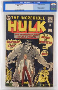 Marvel Comics Incredible Hulk #1 CGC 6.5: United States,1962 When it comes to the top books of the Silver Age of Comics, Overstreet ranks this as #2 only second to Amazing Fantasy #15. Marvel Comics Incredible Hulk issue 1 from May, 1962.