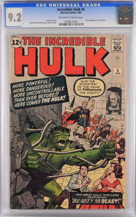 Marvel Comics Incredible Hulk #5 CGC 9.2: United States,1963 Marvel Comics Incredible Hulk issue 5 from January, 1963. The book featured the first appearance of Tyrannus with cover and interior artwork by Jack Kirby and Dick Ayers. Anything