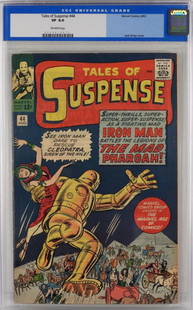 Marvel Comics Tales of Suspense #44 CGC 8.0: United States,1963 Marvel Comics Tales of Suspense issue 44 from August, 1963. The book featured cover artwork by Jack Kirby showing Iron Man in his gold bulky armor. Notice how Pharaoh is