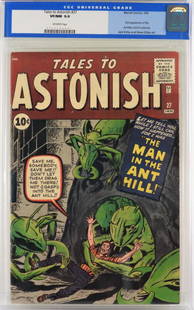 Marvel Comics Tales to Astonish #27 CGC 9.0: United States,1962 Released on newsstands only two months after Fantastic Four #1, this book predates all other origin issues including Hulk, Iron Man, Spider-Man, and Thor. It has long flown below