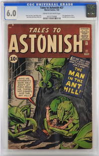 Marvel Comics Tales to Astonish #27 CGC 6.0: United States,1962 Released on newsstands only two months after Fantastic Four #1, this book predates all other origin issues including Hulk, Iron Man, Spider-Man, and Thor. It has long flown below