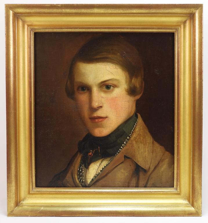 19C American School Handsome Young Man Painting (1 of 5)