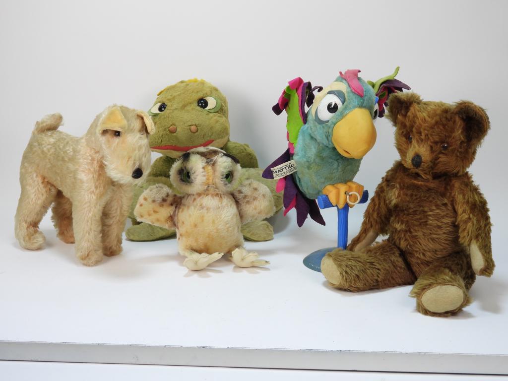 5PC Vintage Mohair Stuffed Animal Group (1 of 5)