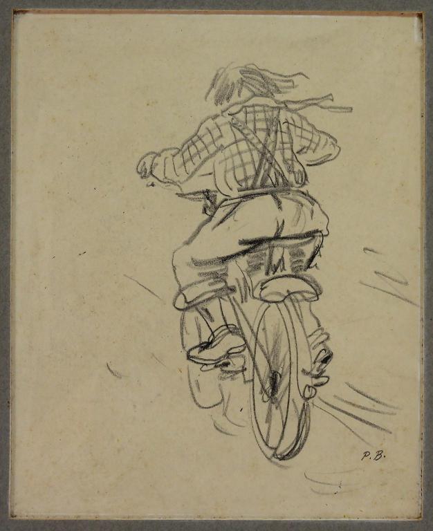 Peggy Bacon Boy on Bicycle Pencil Illustration (1 of 3)