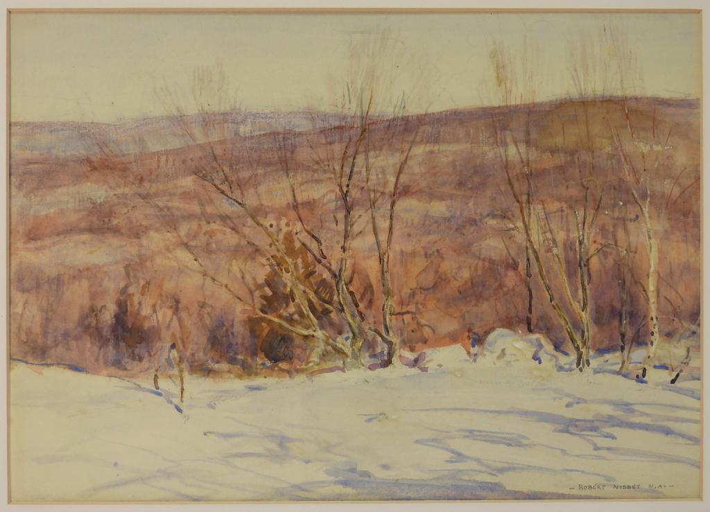 Robert Nisbet Winter Landscape WC Painting (1 of 5)