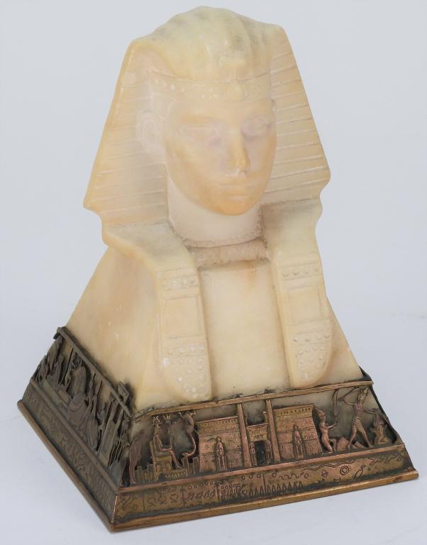 Carved Alabaster Sphinx Head Paper Weight (1 of 11)