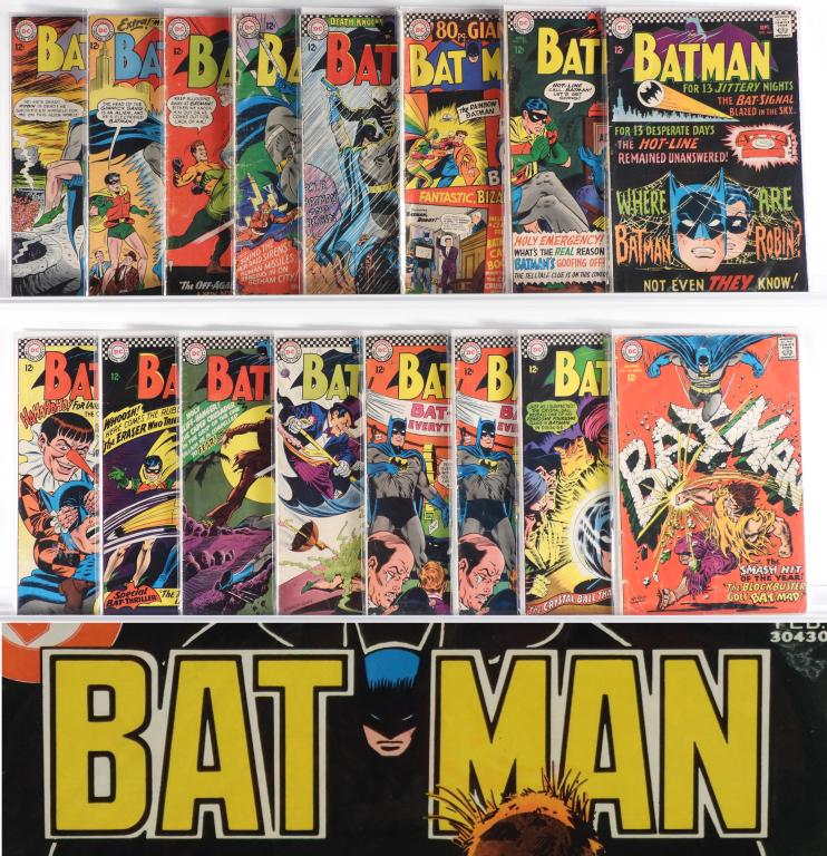 120PC DC Comics Batman #156-#300 Group: United States,20th Century Group includes D.C. Comics Batman #156, #160, #174, #178, #180, #182-#184, #186, #188, #189 (1st SA app. Scarecrow), #190, #191 (x2), #192, #194, #199, #200 (x2), #201, #202