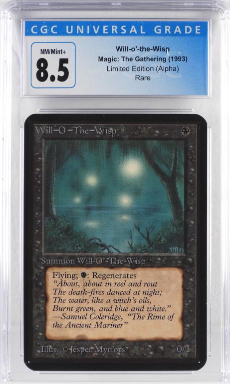 Magic The Gathering Alpha Will-o'-the-Wisp CGC 8.5 (1 of 2)