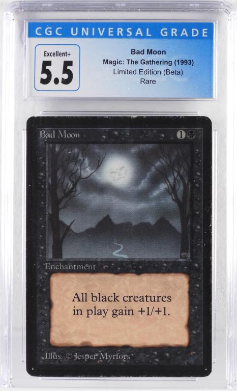 1993 Magic The Gathering Beta Bad Moon CGC 5.5 (1 of 2)