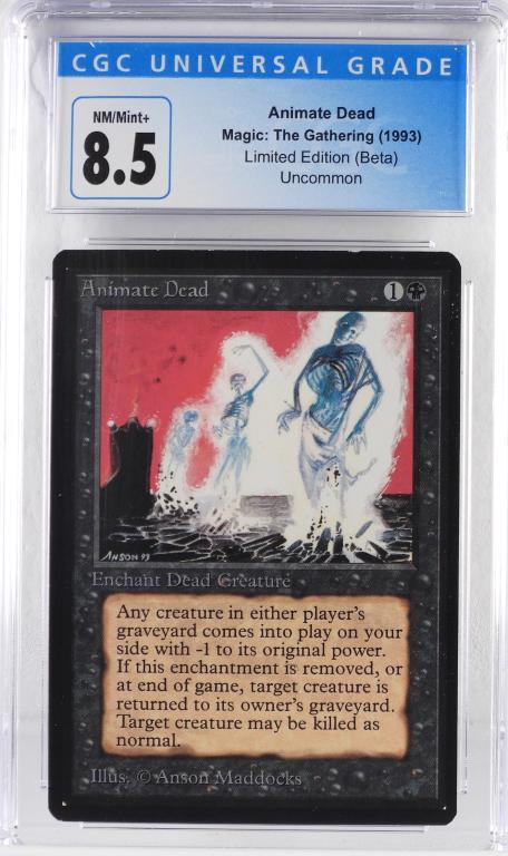 1993 Magic The Gathering Beta Animate Dead CGC 8.5 (1 of 2)