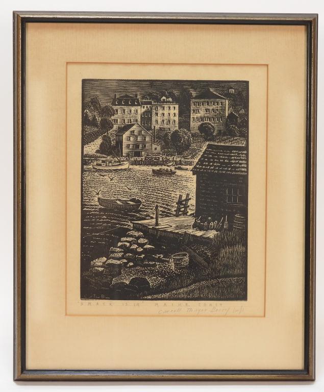 Carroll Thayer Berry Maine Coast Landscape Etching (1 of 5)