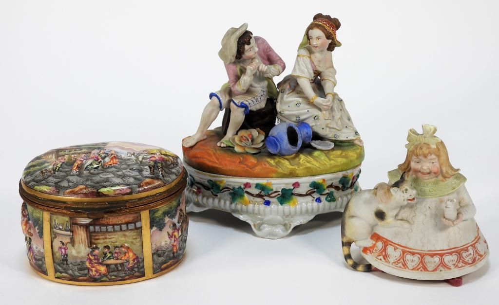 3PC Capodimonte & Other Porcelain Table Articles (1 of 9)