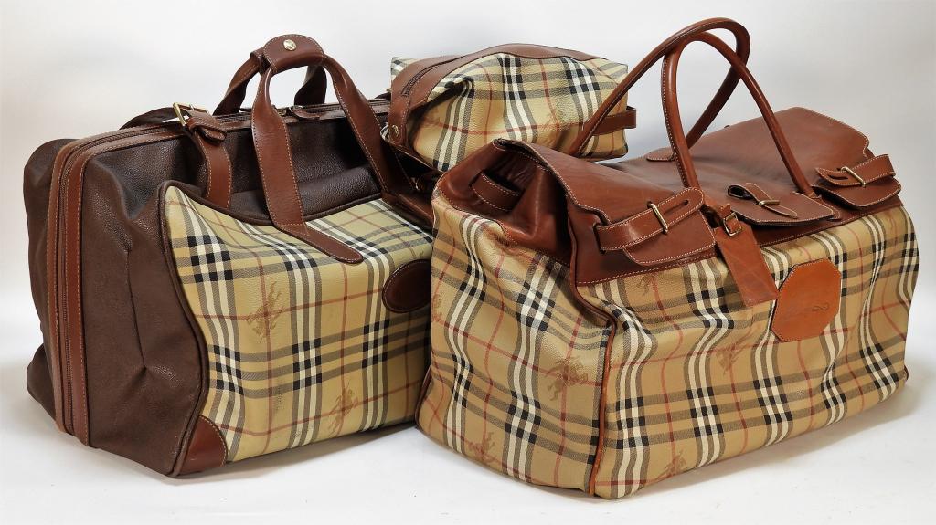 3PC Authentic Estate Burberry Luggage Travel Bags (1 of 12)