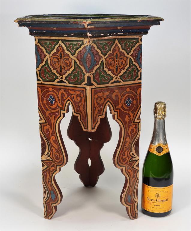 Moroccan Design Paint Decorated Tambour Side Table (1 of 6)