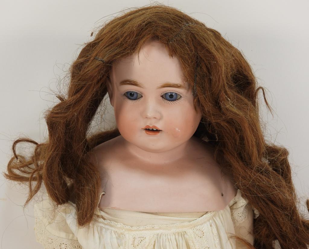 Antique German Bisque Blue Glass Eye Doll (1 of 8)