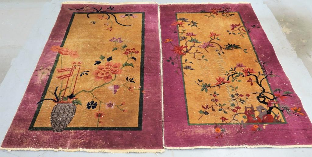 2PC Chinese Art Deco Rugs (1 of 7)