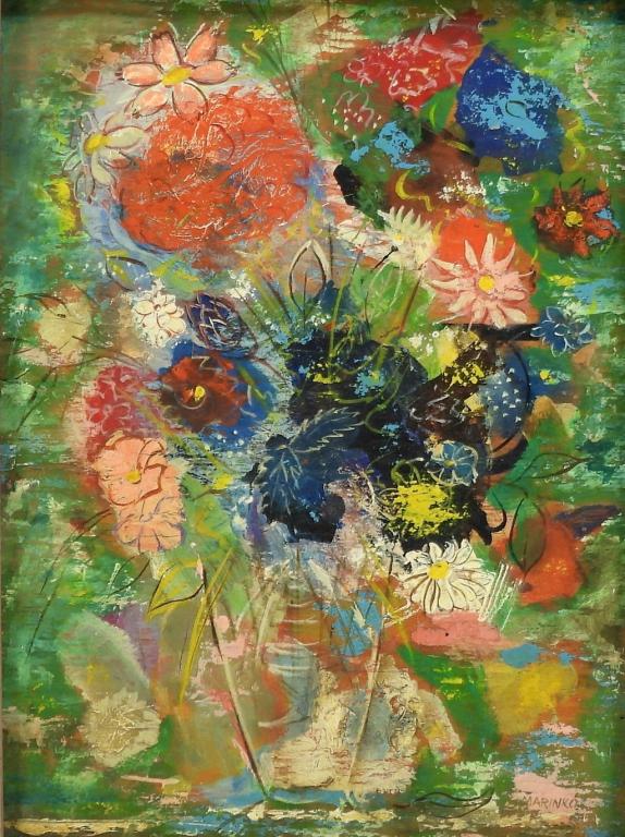 George Marinko Abstract Floral Still Life Painting (1 of 7)