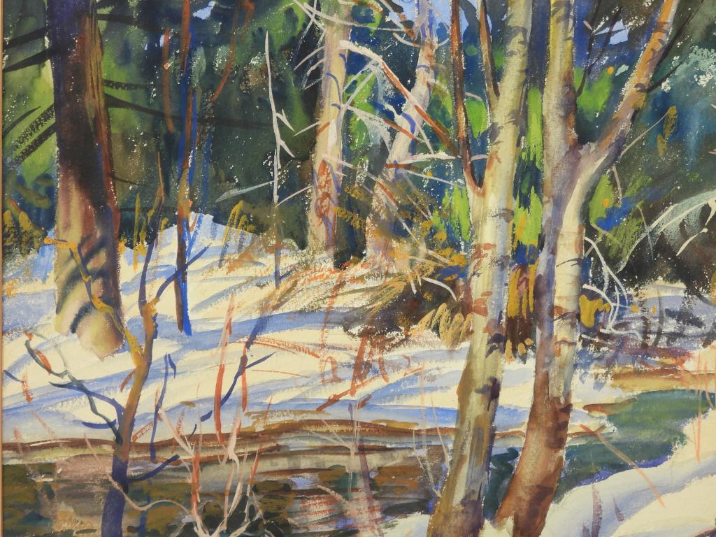 MacIvor Reddie Winter Forest WC Landscape Painting (1 of 7)