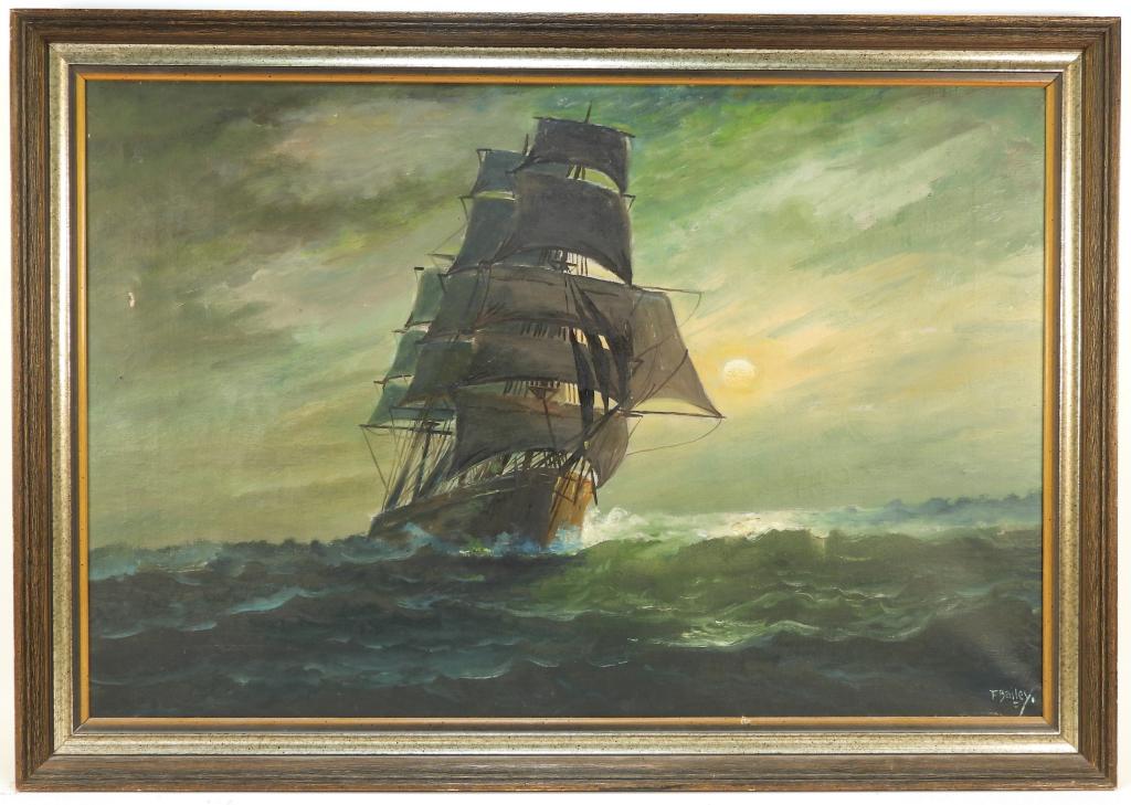 T. Bailey Maritime Ship Seascape Painting (1 of 7)