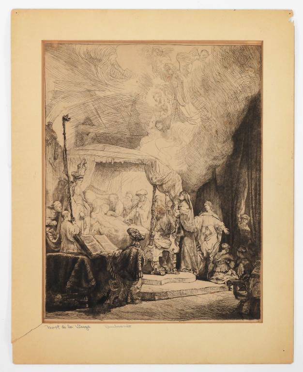 Aft. Rembrandt Death of the Virgin Etching (1 of 12)