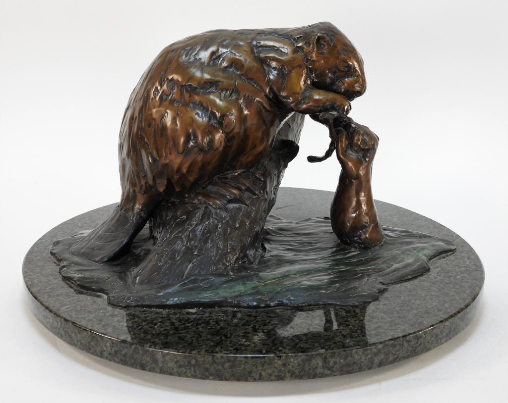Forest Hart Naturalist Beaver Bronze Sculpture (1 of 8)