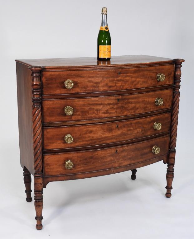 C.1823 Moses Mellen Boston Federal Bow Front Chest (1 of 12)