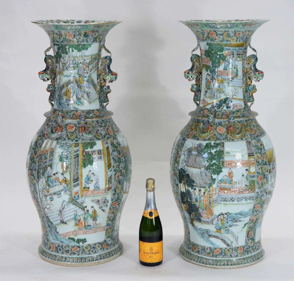 PR Palatial Chinese Famille Vert Floor Vases (1 of 12)