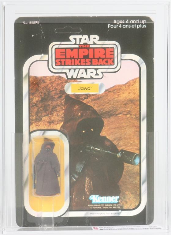 Canadian Kenner Star Wars ESB 32 Back Jawa CAS 70: Canada,1980 1980 Canadian Kenner Star Wars Empire Strikes Back 32B back Jawa, unpunched, CAS 70 (C:70, B:85, F:85). Part of an original owner Toronto, Canada collection featured throughout the auction