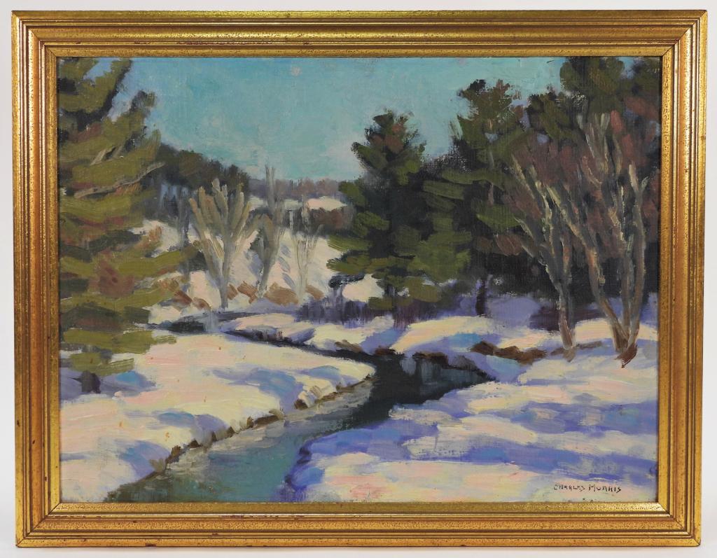 Charles Morris Winter River Landscape Painting (1 of 8)