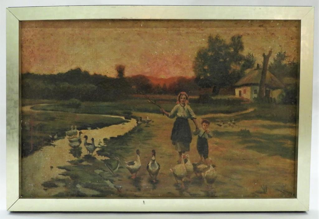 LG Ukrainian Farm Children Figure Painting (1 of 7)